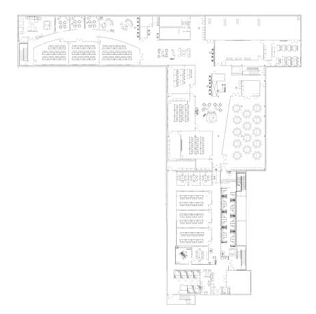 A blueprint overhead of the rental facility